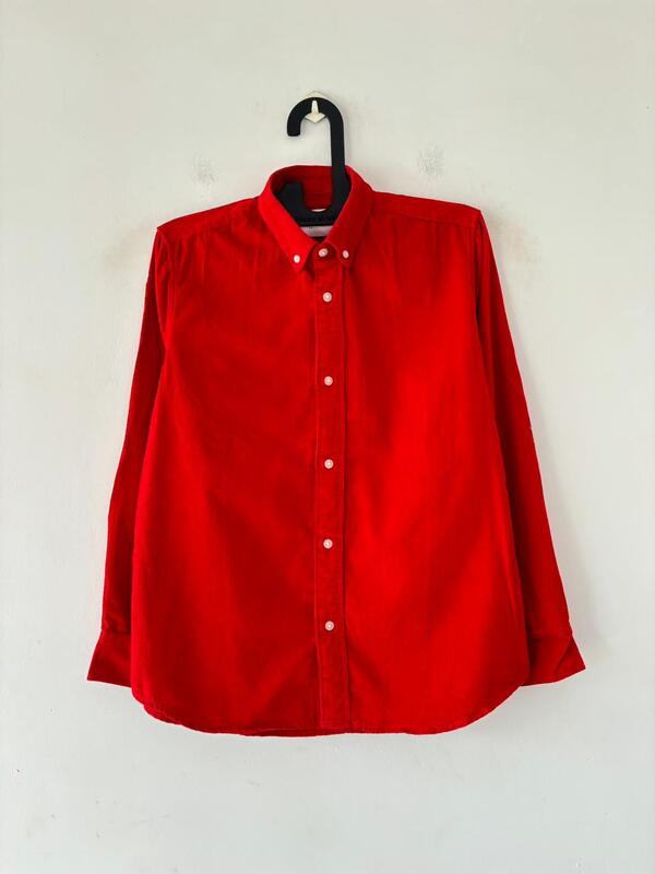 Cherry red corduroy shirt