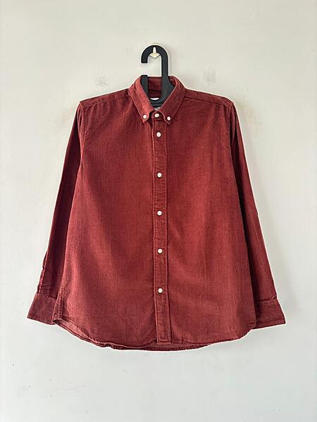 Merlot rust corduroy shirt