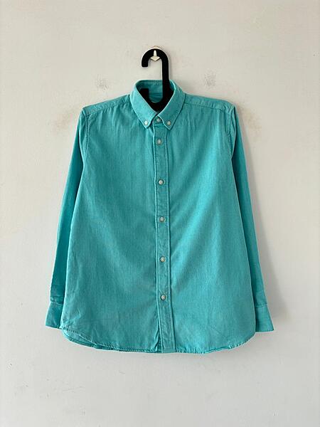 Teal mirage corduroy shirt