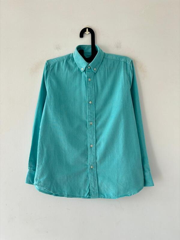 Teal mirage corduroy shirt