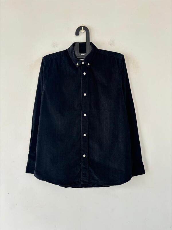 Jet black corduroy shirt