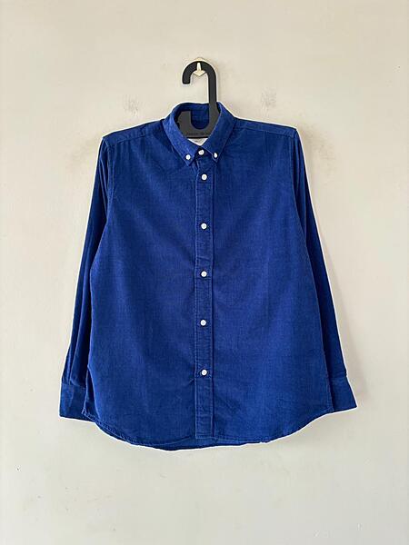 Indigo blue corduroy shirt