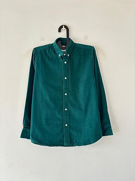 Peacock green corduroy shirt