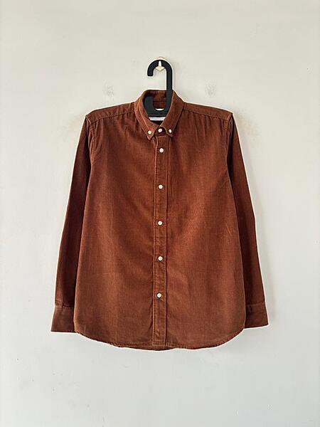 Merlot rust corduroy shirt