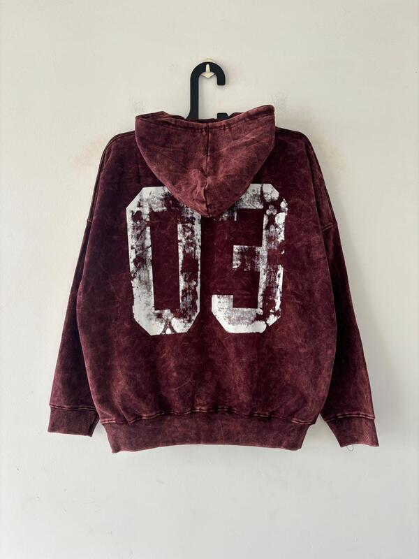 Vintage garnet washed hoodie