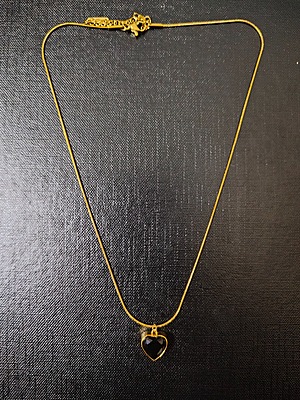 Necklace Stainless Steel Black Heart