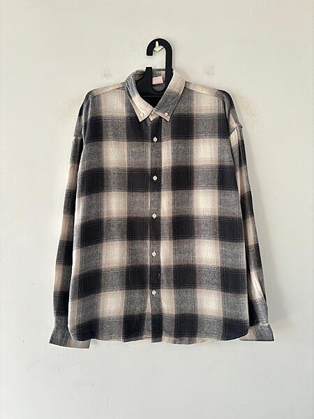 Charcoal & cloud oversized flannels