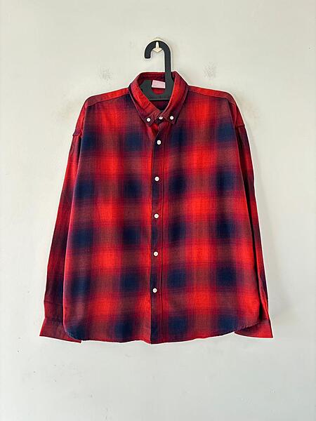 Crimson & navy oversized flannels