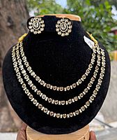 Three layer trendy victorian design with ad stones neck piece