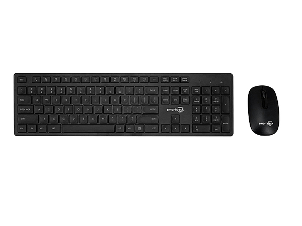 SD Wireless Keyboard and Mouse Set – Full-Size – 2.4GHz USB Receiver – Black