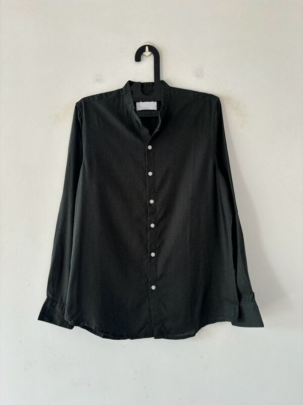 Deep emerald linen mandarin