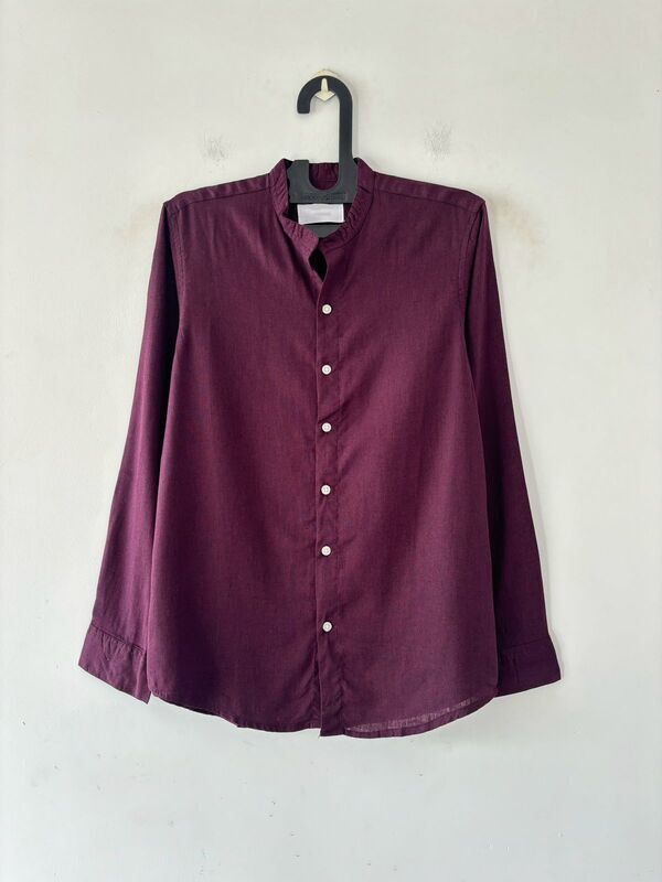 Royal burgundy linen mandarin