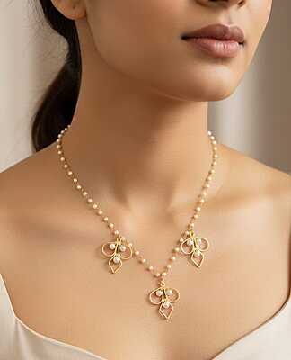 Necklace Three Drop Pearl