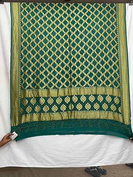 Kala Sanskruti All Over Sea Green Color Banarasi Georgette Bandhani Dupatta – 2.5 M – Elegant Traditional Wear Unique Dupatta for Women