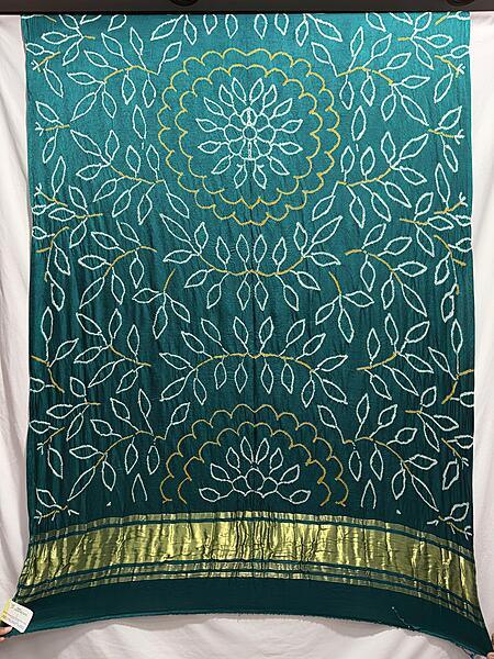 Kala Sanskruti All Over Sea Green Color Gaji Silk Bandhani Dupatta – 2.5M – Elegant Traditional Wear Gaji Dupatta for Women