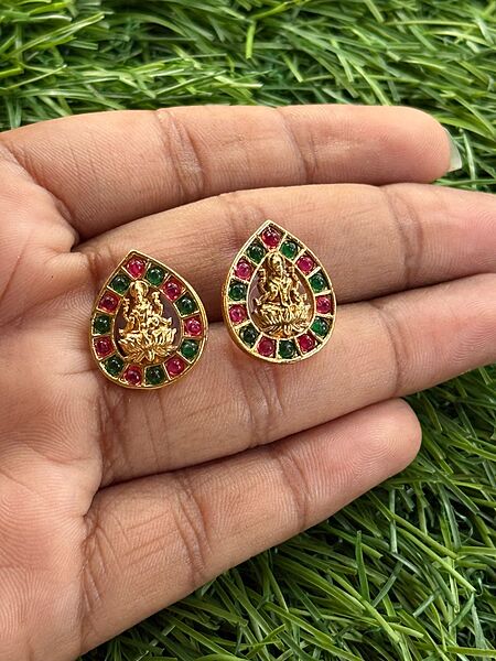 Round with  oval rupee and multi Stud