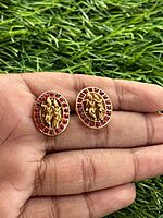 Round with oval rupee and multi Stud