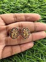 Round with oval rupee and multi Stud