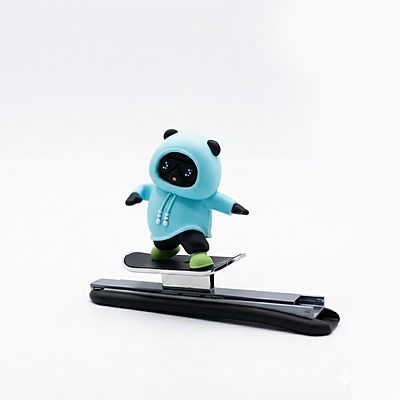 Skateboarding Panda Car Dashboard Figurine