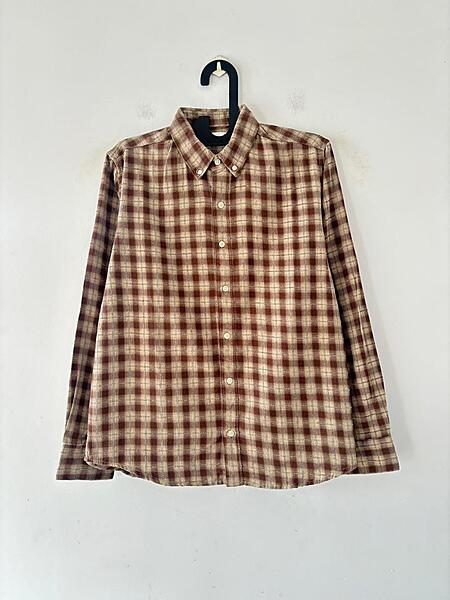 Vintage rust textured check shirt