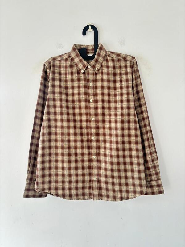 Vintage rust textured check shirt