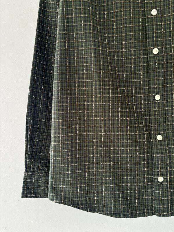 Vintage olive textured check shirt
