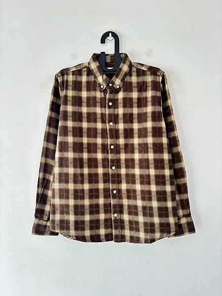 Espresso textured check shirt