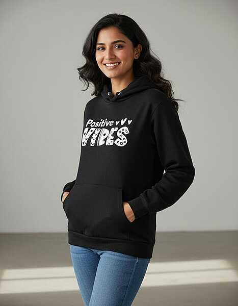 Women Stylish Hoodie - Black