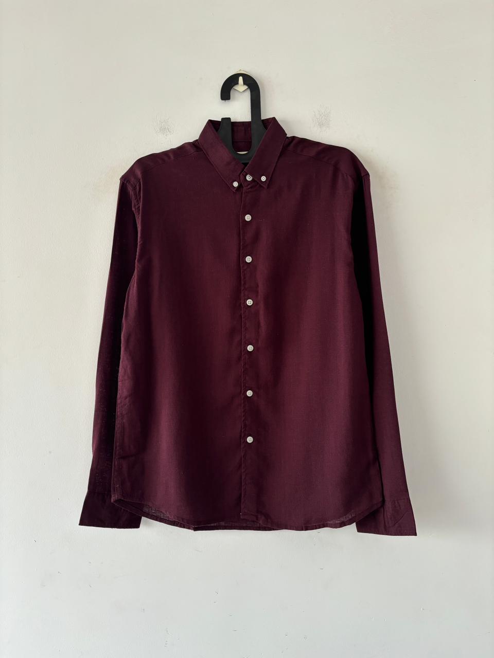 Oxblood linen shirt