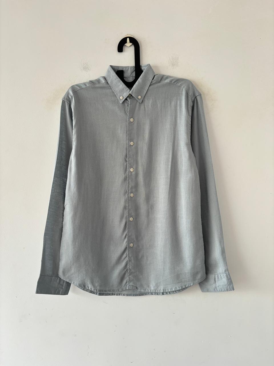 Smoke blue linen shirt