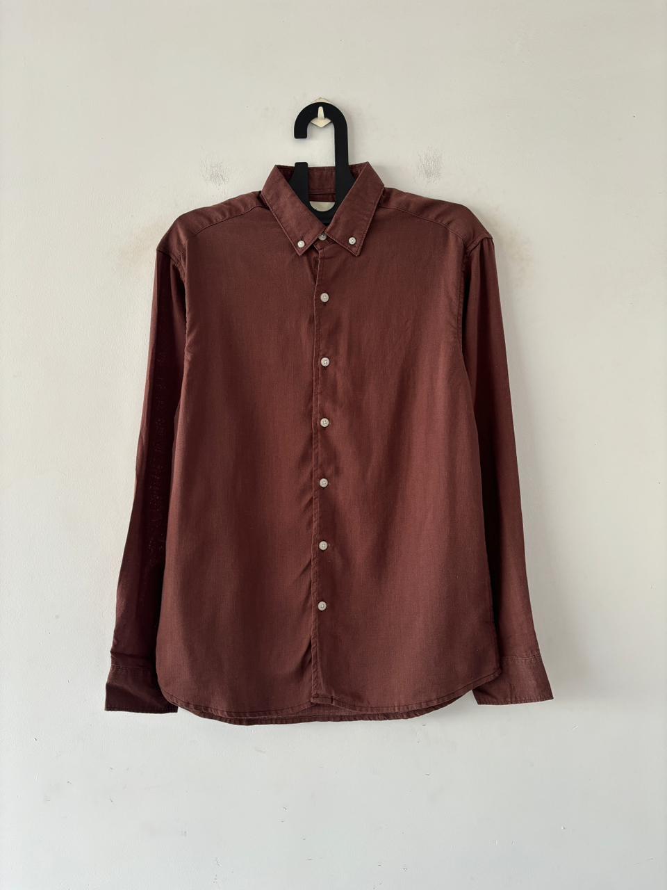 Walnut sheen linen shirt