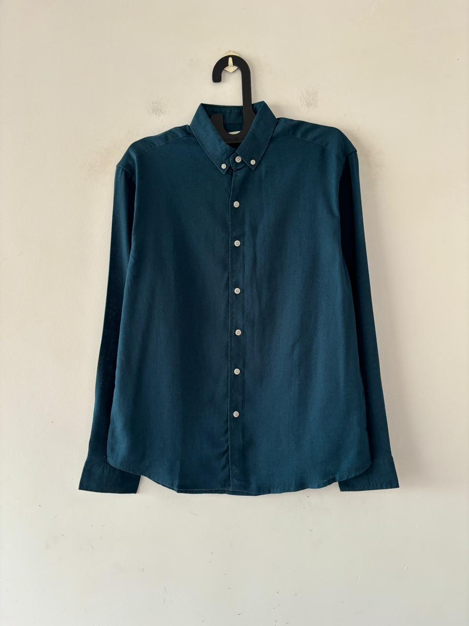 Peacock Teal linen shirt