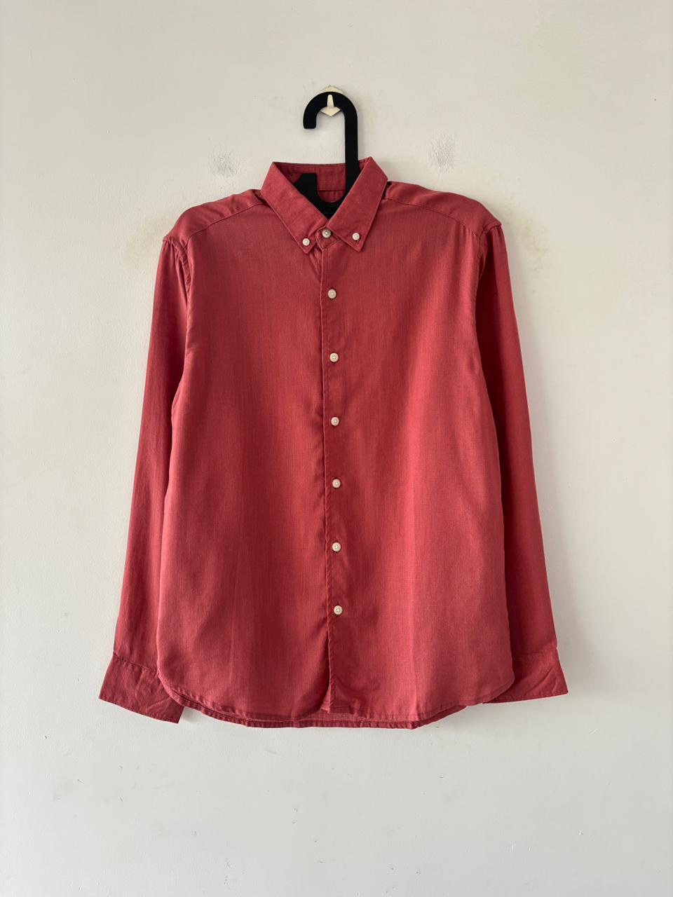 Brick red linen shirt