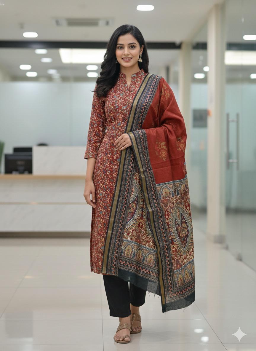 Chanderi Kani Print Suit Set #3