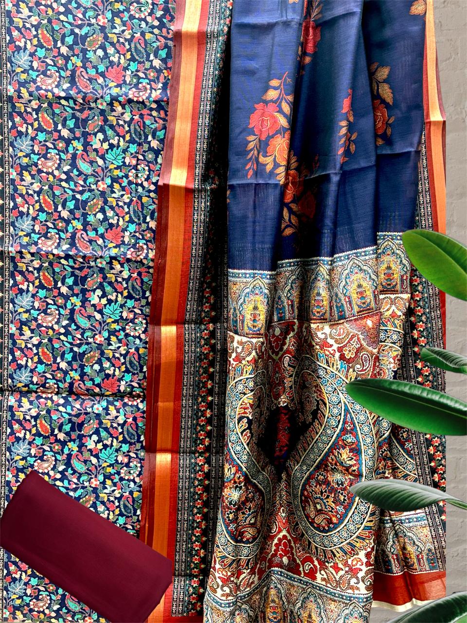 Chanderi Kani Print Suit Set #5