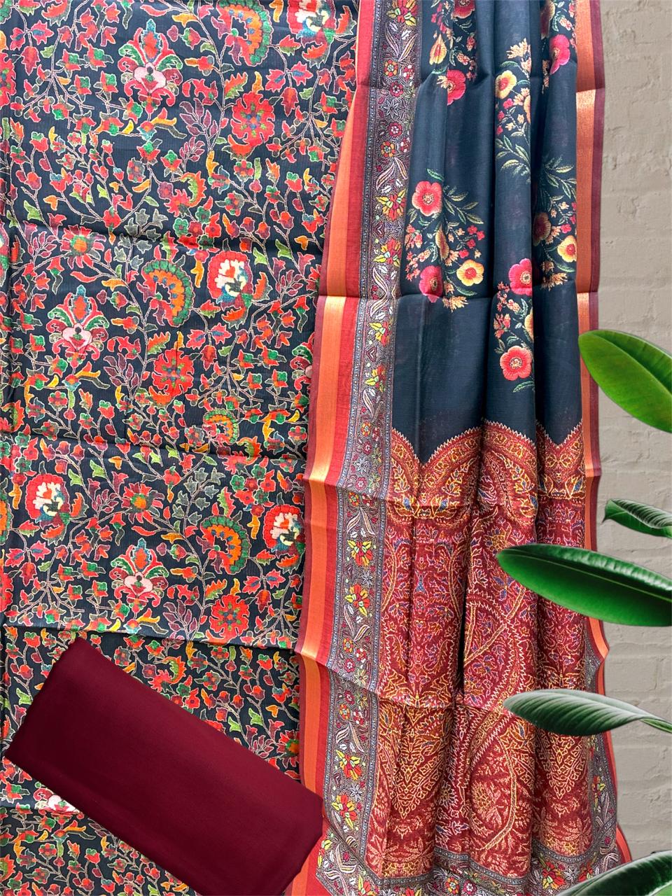 Chanderi Kani Print Suit Set #8