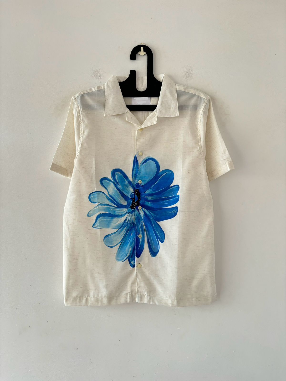 Azure Bloom half-sleeve shirt