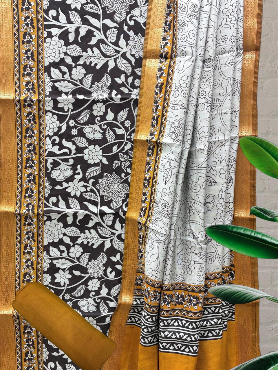 Chanderi Kalamkari Nizam Border Suit Set #2