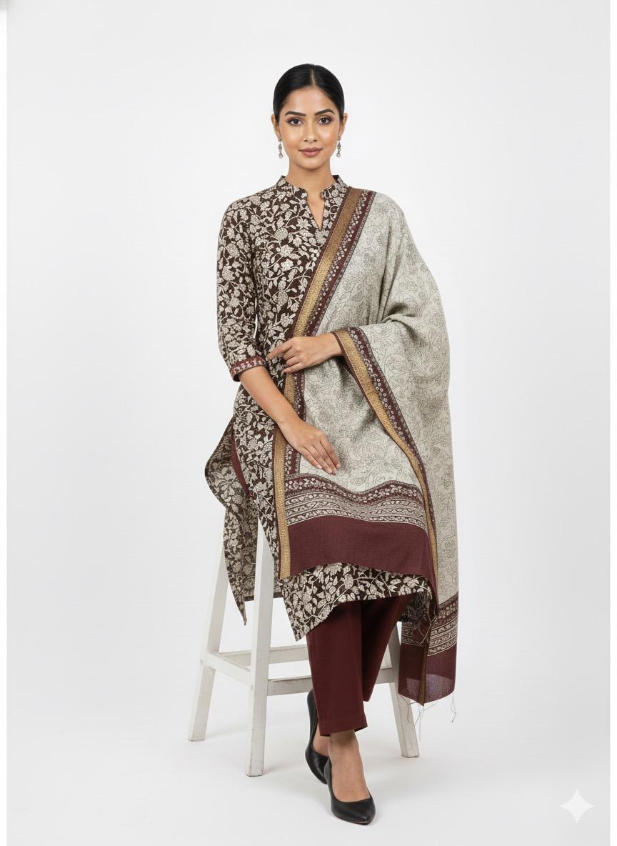 Chanderi Kalamkari Nizam Border Suit Set #3