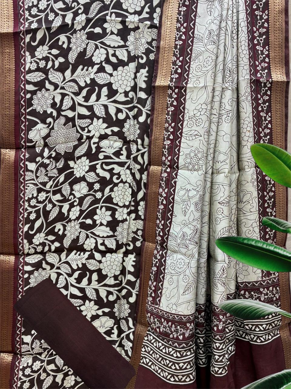Chanderi Kalamkari Nizam Border Suit Set #3