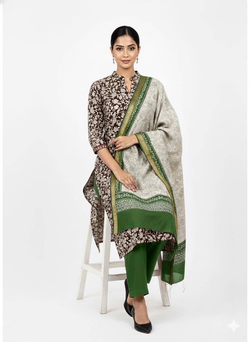 Chanderi Kalamkari Nizam Border Suit Set #4
