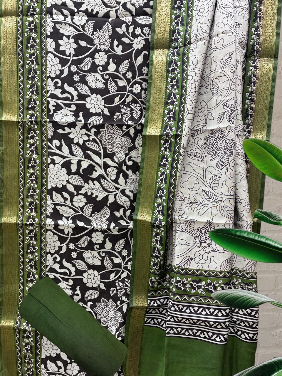 Chanderi Kalamkari Nizam Border Suit Set #4