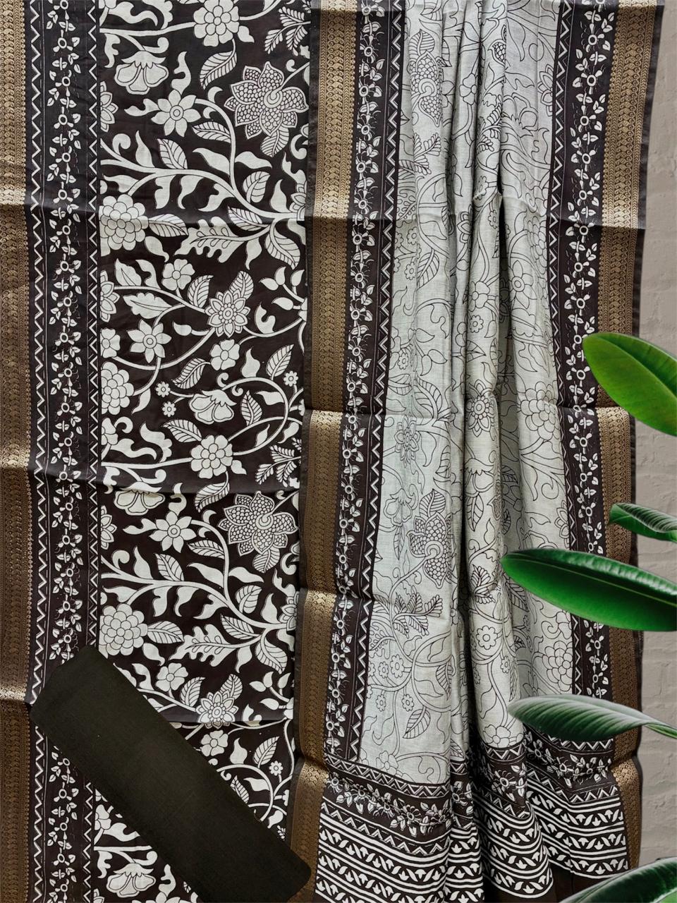 Chanderi Kalamkari Nizam Border Suit Set #5