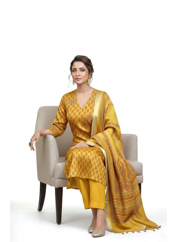 Cotton SIlk Chanderi Block Print Suit Set #1