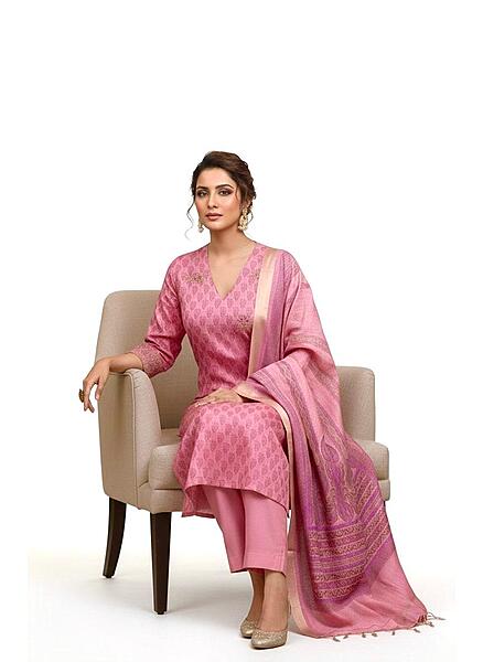 Cotton SIlk  Chanderi  Block Print Suit Set #3