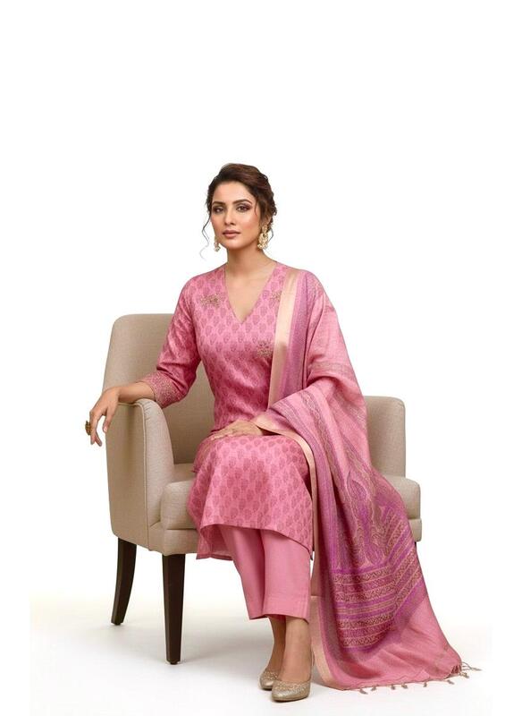 Cotton SIlk Chanderi Block Print Suit Set #3