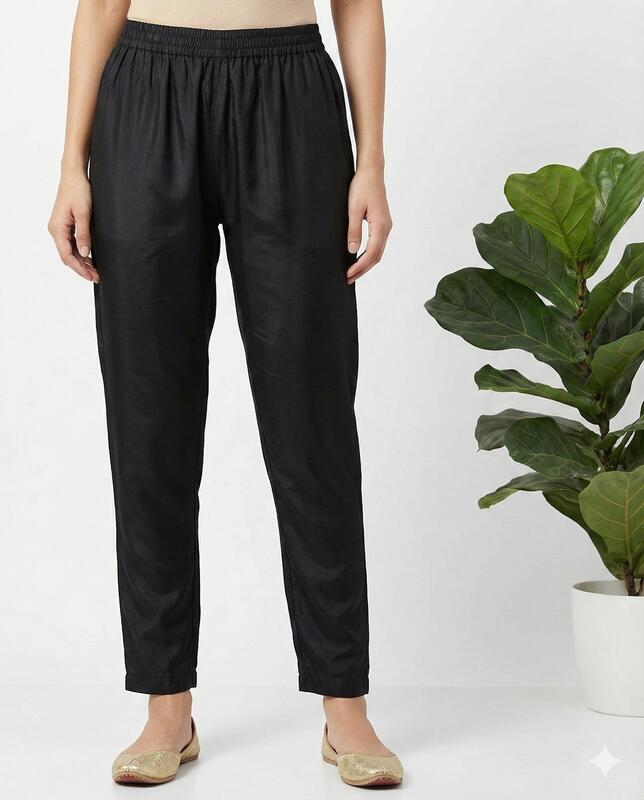 Roman Fabric Straight Pant Black