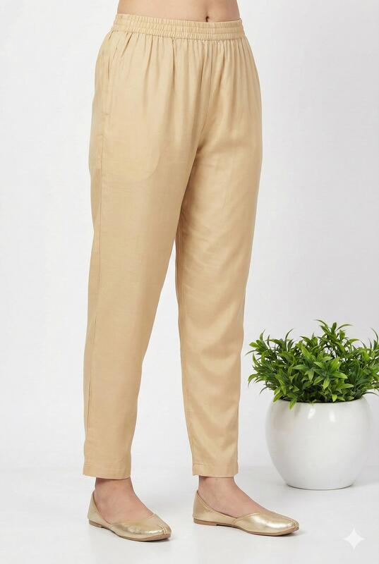 Roman Fabric Straight Pant Light Skin