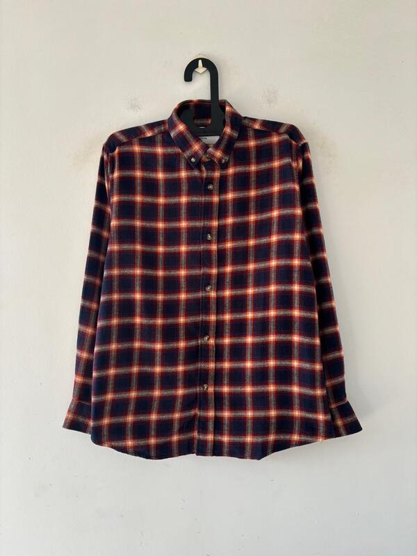 Navy & cherry flannels