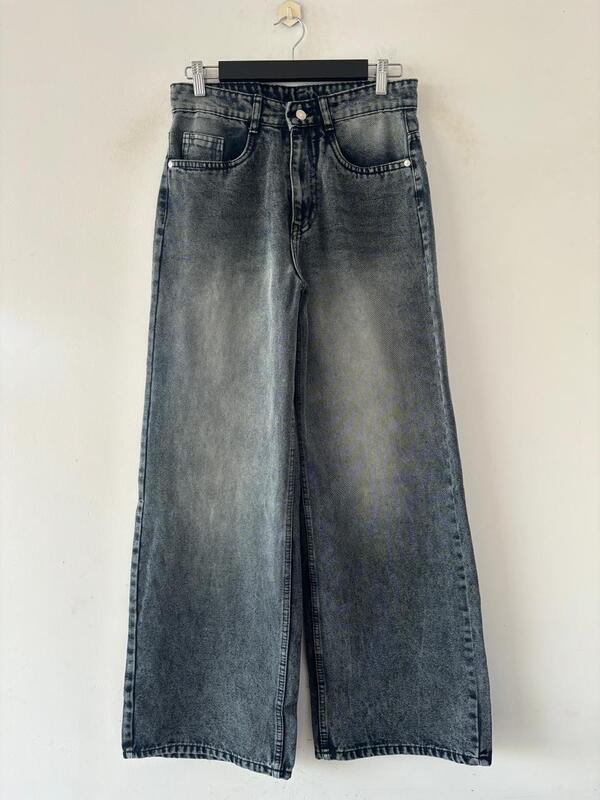 Charcoal whisper wide-leg jeans